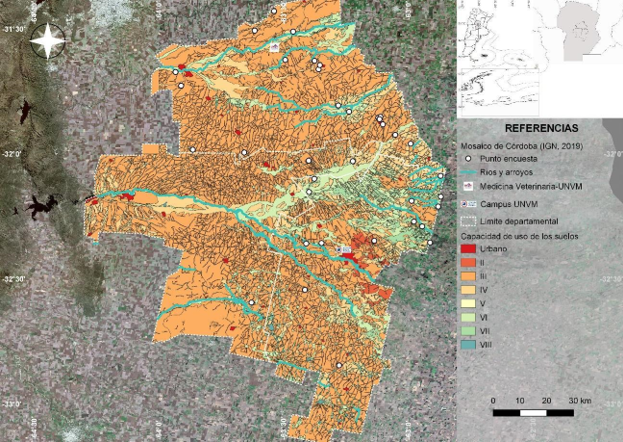 Capacidad de uso de los suelos de los
  departamentos Tercero Arriba, General San Martín y Río Segundo, provincia de
  Córdoba 