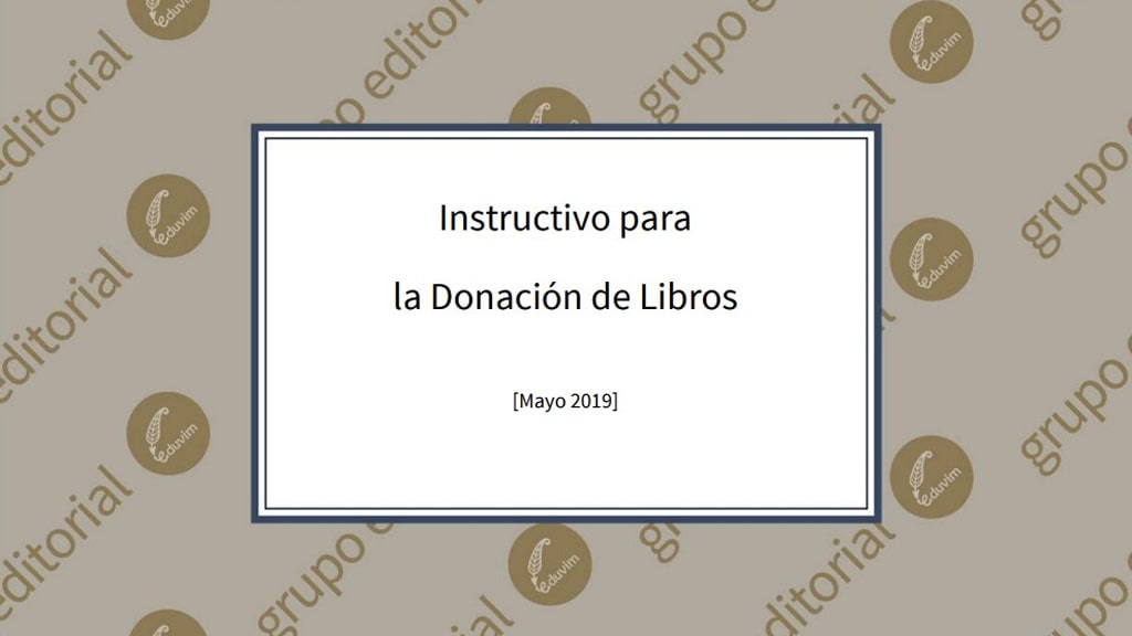 Instructivo Interno para la donación de libros de Eduvim