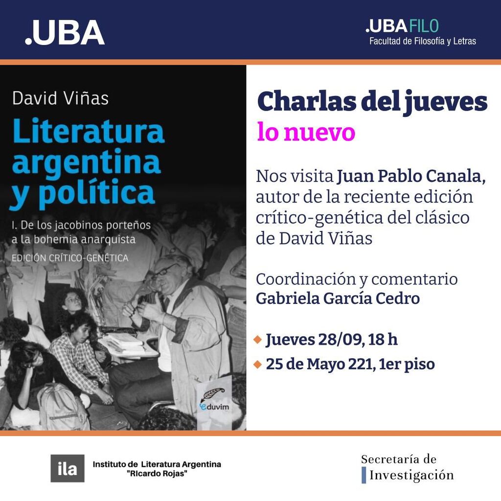 Presentación del libro “Literatura argentina y política”