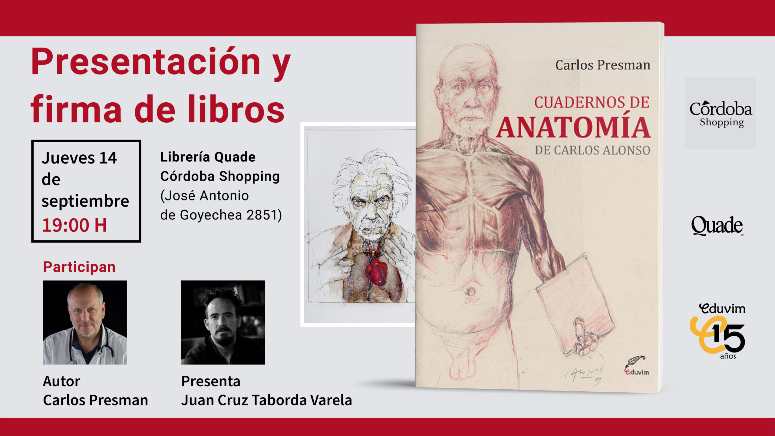 Firma de libros y presentación de “Cuadernos de anatomía”