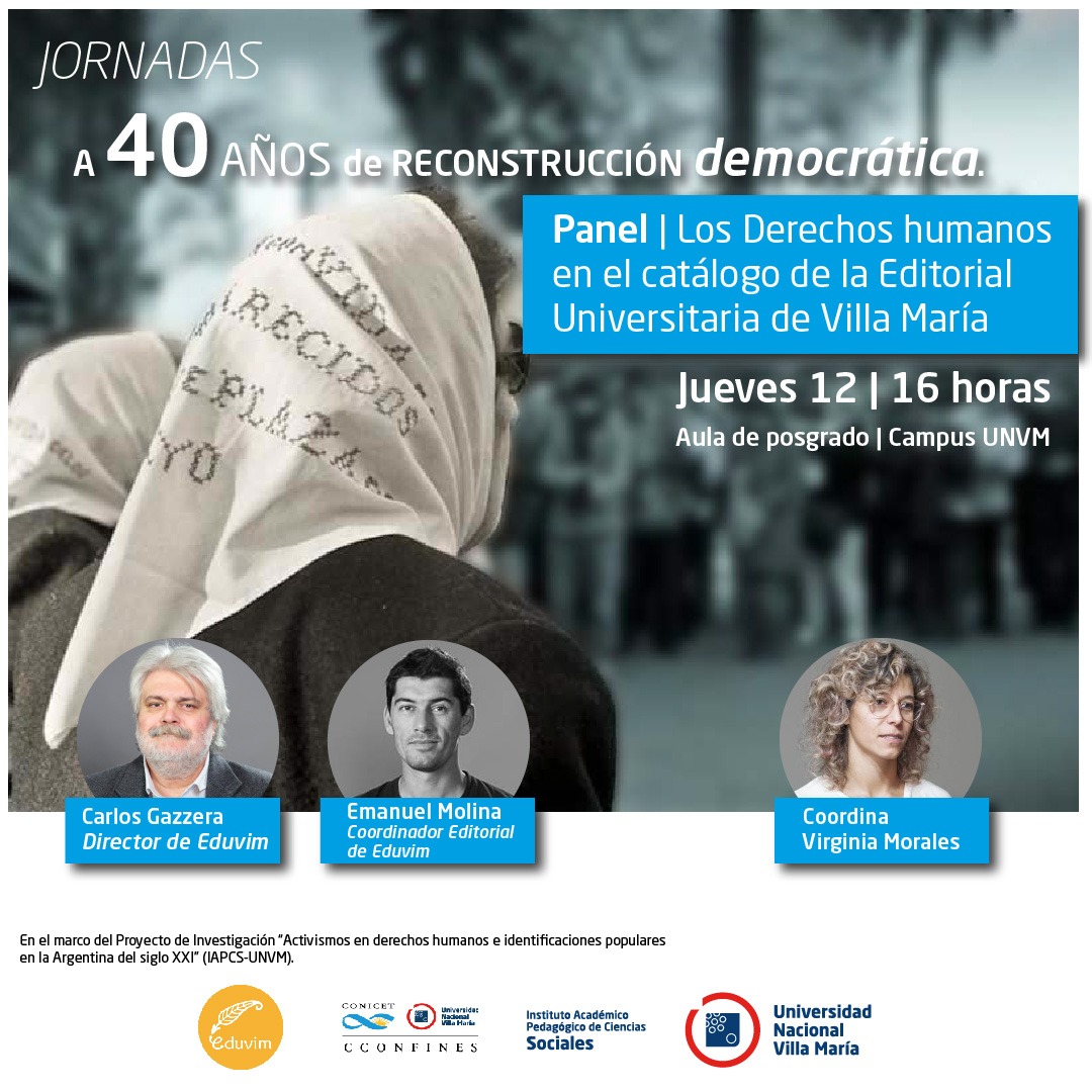 Panel “Los Derechos Humanos” en el catálogo de la Editorial Universitaria Villa María