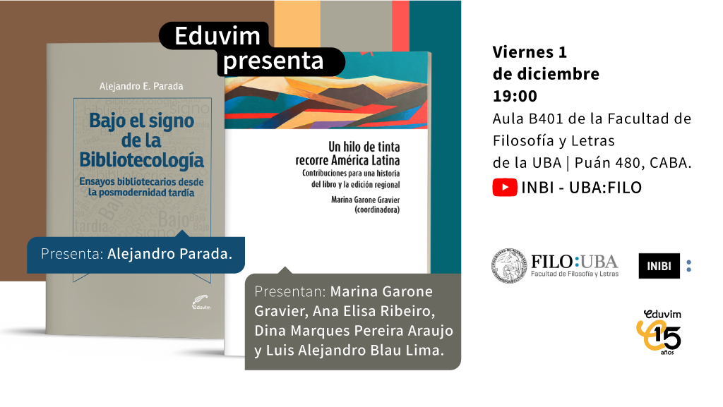 Presentación de libros de Eduvim sobre bibliotecología