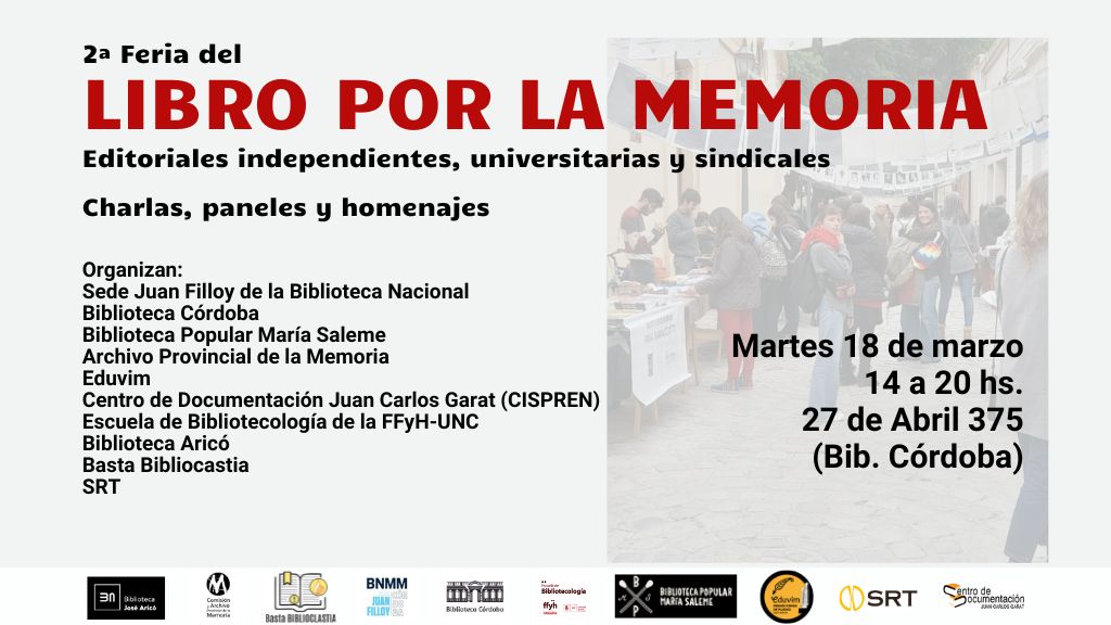 Eduvim te invita a participar de la Segunda Feria del Libro por la Memoria