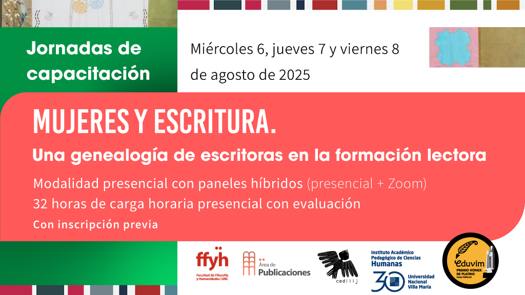Eduvim invita a participar de las jornadas “Mujeres y escritura. Una genealogía de escritoras en la formación lectora”