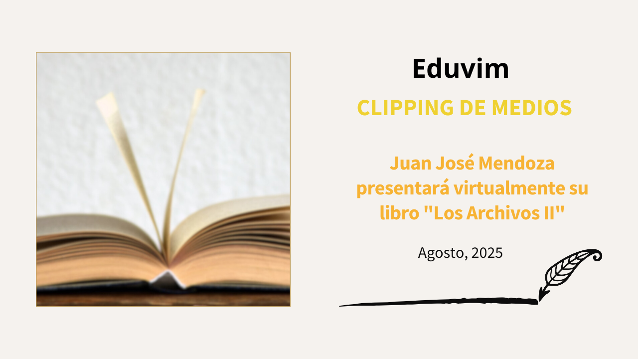 Juan José Mendoza presentará virtualmente su libro «Los Archivos II»