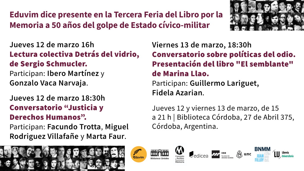 Eduvim en la tercera edición de la Feria del Libro por la Memoria