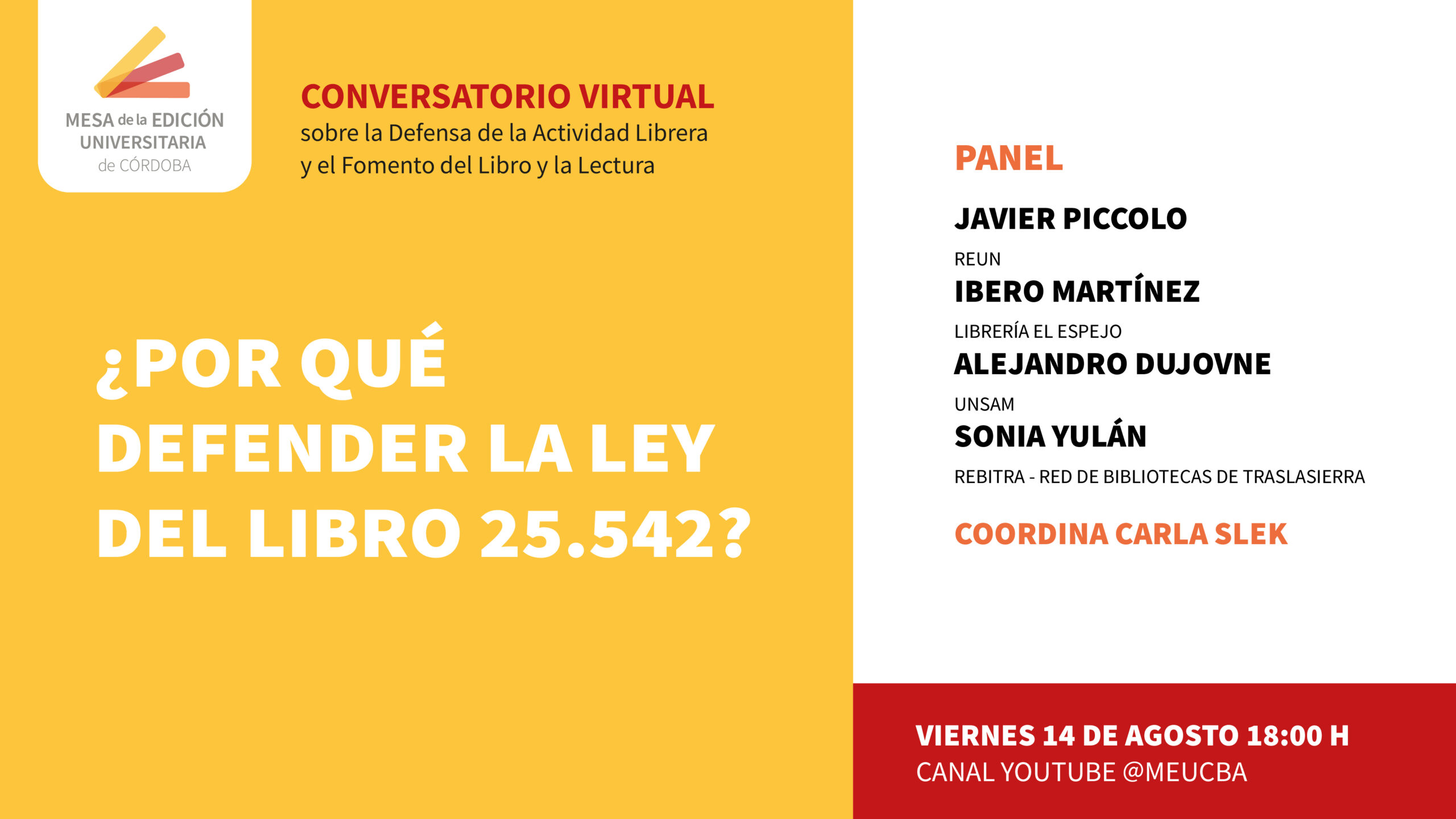 Conversatorio virtual: la Ley del Libro 25.542 en debate